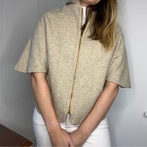 Vintage Tan Capelet Short Jacket